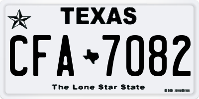 TX license plate CFA7082
