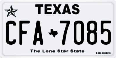 TX license plate CFA7085