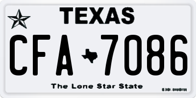 TX license plate CFA7086