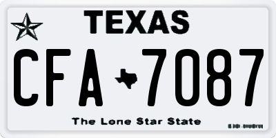 TX license plate CFA7087