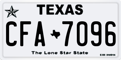 TX license plate CFA7096
