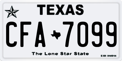 TX license plate CFA7099