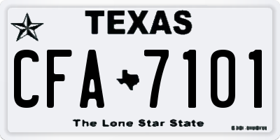 TX license plate CFA7101