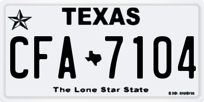TX license plate CFA7104