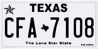 TX license plate CFA7108