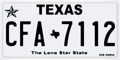 TX license plate CFA7112