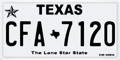 TX license plate CFA7120
