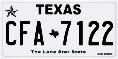 TX license plate CFA7122