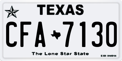 TX license plate CFA7130