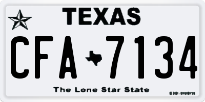 TX license plate CFA7134