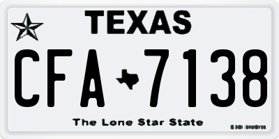 TX license plate CFA7138