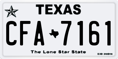 TX license plate CFA7161