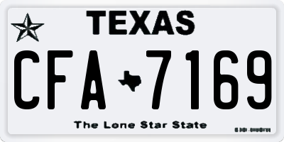 TX license plate CFA7169
