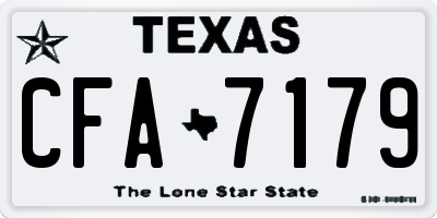 TX license plate CFA7179