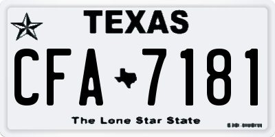 TX license plate CFA7181