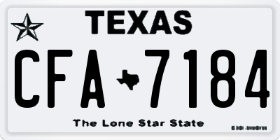 TX license plate CFA7184