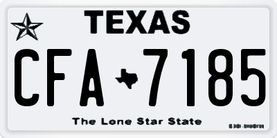TX license plate CFA7185