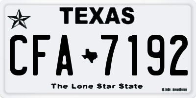 TX license plate CFA7192