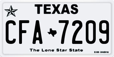 TX license plate CFA7209