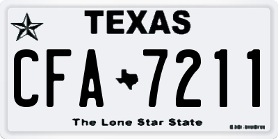 TX license plate CFA7211