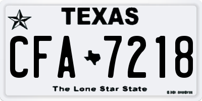 TX license plate CFA7218