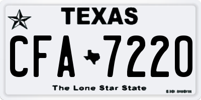 TX license plate CFA7220