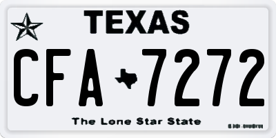 TX license plate CFA7272