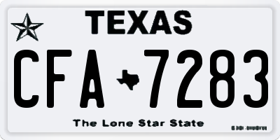 TX license plate CFA7283