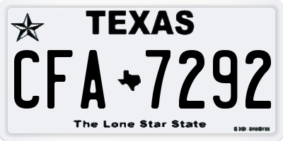 TX license plate CFA7292