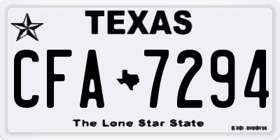 TX license plate CFA7294