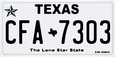 TX license plate CFA7303