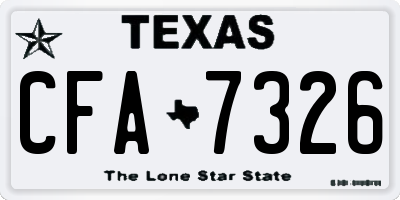 TX license plate CFA7326