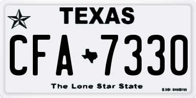 TX license plate CFA7330