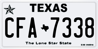 TX license plate CFA7338