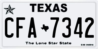 TX license plate CFA7342