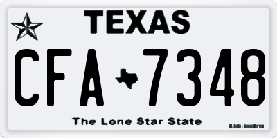 TX license plate CFA7348