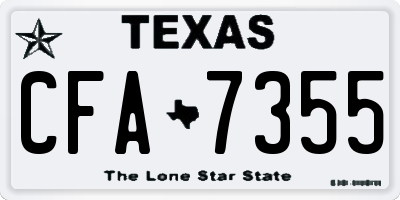 TX license plate CFA7355