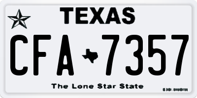 TX license plate CFA7357