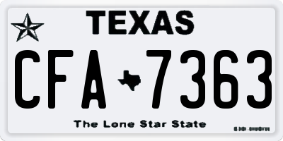 TX license plate CFA7363