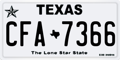 TX license plate CFA7366