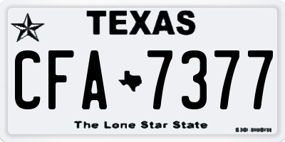 TX license plate CFA7377
