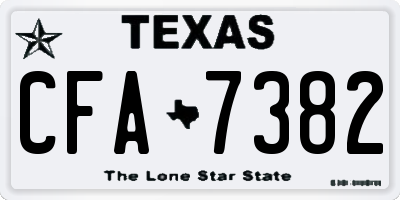 TX license plate CFA7382