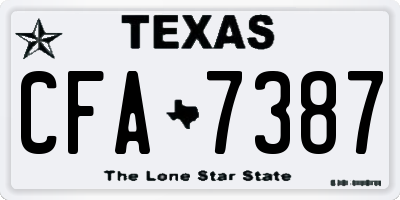 TX license plate CFA7387