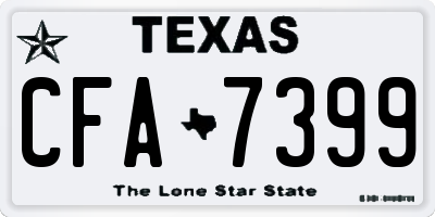 TX license plate CFA7399