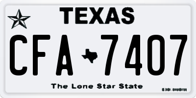 TX license plate CFA7407