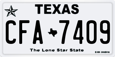 TX license plate CFA7409