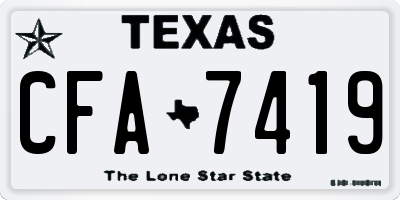 TX license plate CFA7419