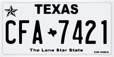 TX license plate CFA7421