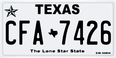 TX license plate CFA7426
