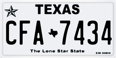 TX license plate CFA7434